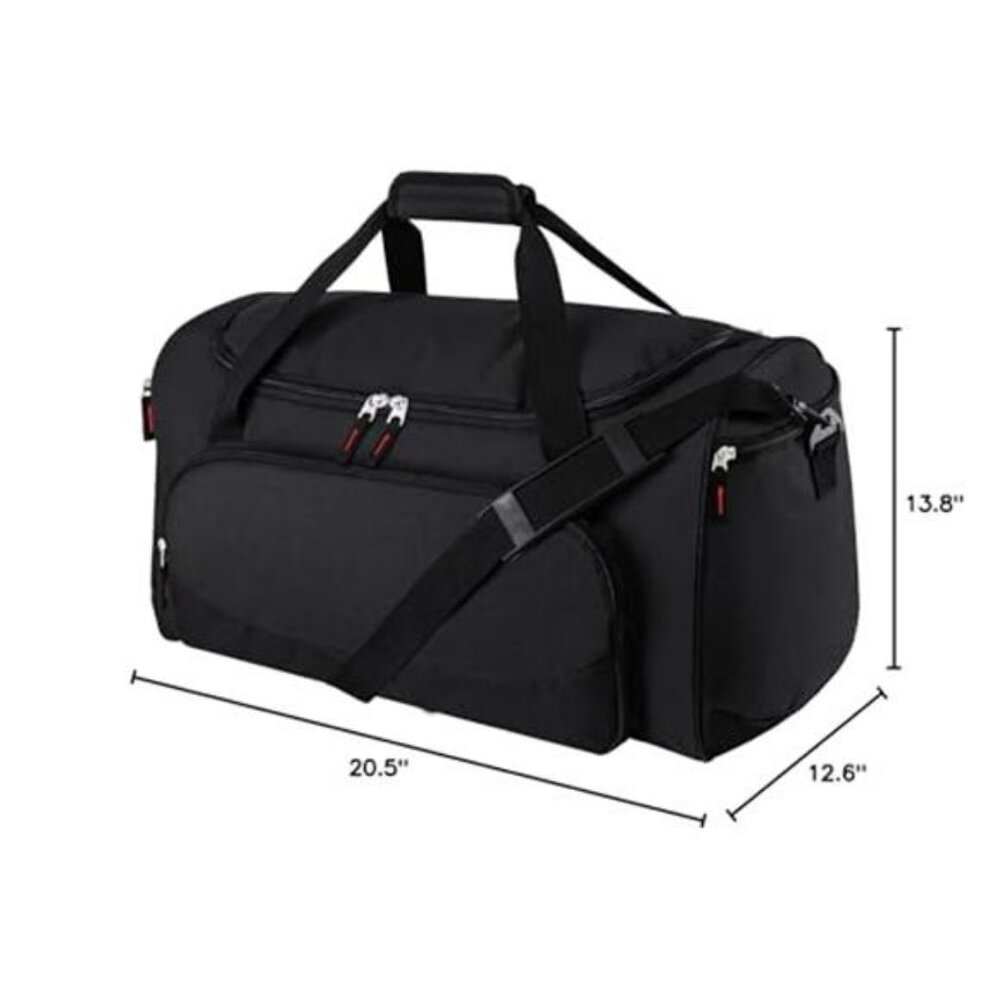 Gym Bag Men 55L Black Durable Large Duffle Bag for Travel Workout - Picture 2 of 6